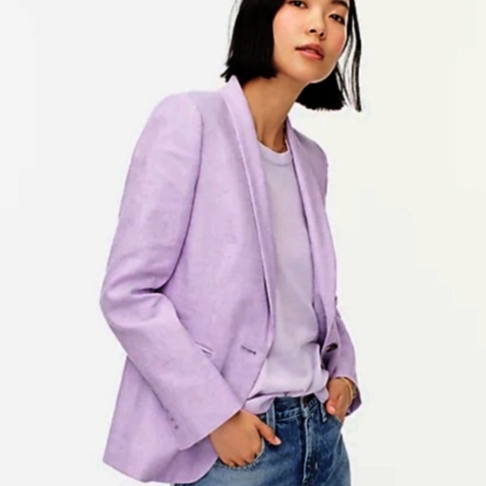 J. CREW New Parke Blazer in Stretch Linen - Orchid White TALL - Picture 5 of 10